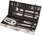 Cuisinart Deluxe Grill Tool Set, 20-Piece Grill Tools BBQ Accessories with Aluminum Case & Digital Temperature Fork, Spatula, Tongs, Stainless Steel Grilling Accessories, Grilling Set for BBQ