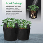 JERIA 24-Pack 5 Gallon Nonwoven Grow Bags, Plant Grow Bags，Heavy Duty Aeration Fabric Pots with Durable Handles, Come with 24 Pcs Plant Labels