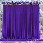 Purple Tulle Backdrop Curtain for Parties Wedding,10ft x 10ft Wrinkle Free Curtain Backdrop,2 Layer Drapes for Backdrop,Polyester Wedding Back Drop for Bridal Shower Birthday Baby Shower Photography