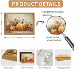 Framed Vintage Halloween Pumpkin Wall Art – 3D Texture Harvest Pumpkins Pictures Fall Wall Decor for Living Room, Rustic Autumn Pumpkin Art Prints for Kitchen, Bedroom, Home or Party – 16x24in