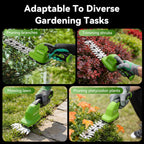 2 in 1 Hedge Trimmer Cordless, 7.2V Electric Grass Cutter Hedge Shears, Handheld Shrub Bush Trimmer, Lightweight Grass Shears, Rechargeable Yard Tool Battery & Type-C Cable, Gift for Men, Dad, Husband