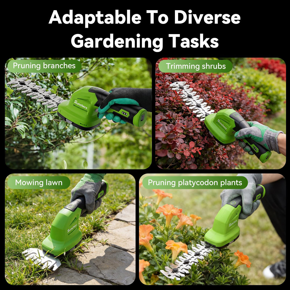 2 in 1 Hedge Trimmer Cordless, 7.2V Electric Grass Cutter Hedge Shears, Handheld Shrub Bush Trimmer, Lightweight Grass Shears, Rechargeable Yard Tool Battery & Type-C Cable, Gift for Men, Dad, Husband