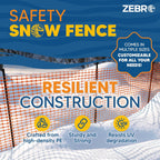 ZEBRO 4' x 100' Orange Plastic Garden Fence Roll – Light Duty Mesh Fencing for Temporary Fence, Snow, Garden Netting, Animal Barrier, Agricultural Fencing & Lawn Protection