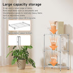 IZEUK 3 Tier Metal Wire Shelving Rack Storage Shelves for Kitchen, Bedroom, Living Room or Laundry Room, Chrome, 17.7" W x 11.8" D x 28.8" H