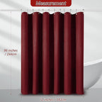 Extra Long Shower Curtain, 96 Inch Long Waffle Weave Heavy Duty Thick Cloth Bathroom Shower Curtain, Neutral Weighted Hotel Bath Curtain Set with 12 Hooks, 72x96 Burgundy