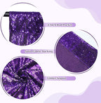 SquarePie Sequin Backdrop Less Transparent Background Sparkly Curtain for Wedding Halloween Party 6FT x 6FT Purple