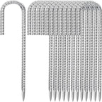 12 Inch Ground Stakes Heavy Duty J Hook 30-Pack Metal Spikes Galvanized Ground Hooks Anchors Rebar Ground Stakes for Fence Tent Gazbo Bounce House and Outdoor Decorations Inflatables