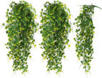 RECUTMS Artificial Plant Fake Plants Artificial Hanging Plants Faux Ivy Plant with Yellow Leaf Fake Hanging Plant Indoor Decoration House Party Garden Room Wall Decor（Yellow）