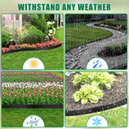 Landscape Edging - 2” x 80’ Garden Edging Border with 90 Stakes, 0.15" Thick No Dig Lawn Edging for Landscaping for Garden Bed, Yard, Flower Bed Border Edging with Connector for Outdoor