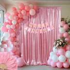 SquarePie Sequin Backdrop Curtain Not See Through Thick Glitter Background for Party 6FT x 6FT Fuchsia Pink