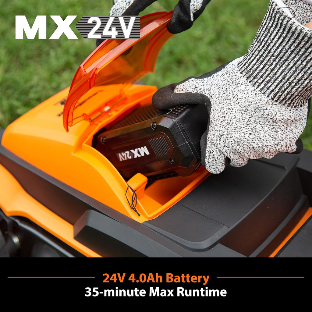 LawnMaster 24VMWBL 24V Max 13-inch Cordless Lawn Mower and Cordless Leaf Blower Combo with 2x4.0Ah Batteries and Charger
