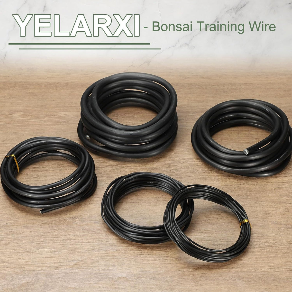 Bonsai Training Wire, 3.5mm x 16.4 ft Anodized Aluminum Floral Plant Training Wire Bendable Metal Stems Accessories for Gardening Branch Fixing Crafts (Black)