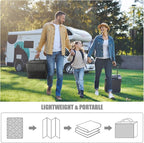 Terrug Outdoor Rug Waterproof 4x6 Ft, Foldable Outdoor Plastic Straw Rug, UV Reversible Patio Rug Decor, Outdoor Area Rug for Camping, RV, Porch, Deck, Backyard, Balcony, Picnic, Black & Light Grey