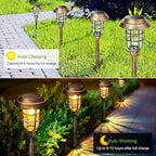 LETMY Solar Outdoor Lights, 8 Pack Bright Solar Pathway Lights Outdoor Waterproof, Up to 12 Hrs Auto On/Off Solar Garden Lights Outdoor Solar Lights for Yard Patio Walkway Driveway Pathway - Bronze