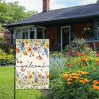 Welcome Flags for Outside,Floral Garden Flag for Yard Patio Lawn Decoration,12x18 Inch Double Sided