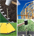 50 Pack - 8" Solid Galvanized Non-Rust Metal Garden Stakes, Spiral Landscape Edging Spikes/Anchors, for Paver Edging, Weed Barriers, Turf, House Construction, Carpentry Nail, Tent, Anchoring Spikes