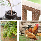 Chicken Wire for Crafts, Wire Netting Hexagonal Garden Poultry Chicken Wire Netting, Pet/Rabbit/Chicken Wire Fencing,0.8inch Hexagonal Galvanized PVC Coated Mesh Fence (Silver, 15.7"x236")