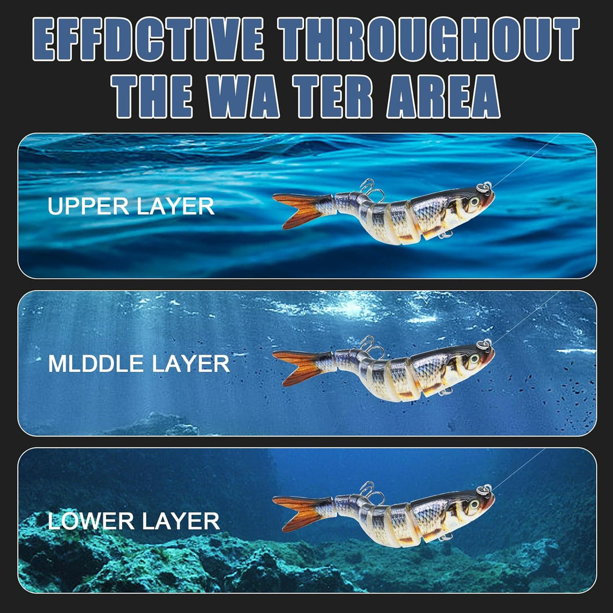 Fishing Lures for Bass Trout Topwater Multi Jointed Swimbaits Slow Sinking Bionic Swimming Lures Bass Freshwater Saltwater Bass Lifelike Fishing Lures Kit