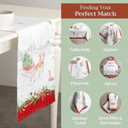Maison d' Hermine Table Runner 100% Cotton Double Layer Table Runners 72 inches Long for Thanksgiving Christmas Decorations Home Kitchen Dining Party Wedding (Christmas Tradition, 14.5" x 72")