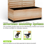 15.7"×70.9"×35.4" Metal Raised Garden Bed with Trellis and Wheels - Tall Trellis Planter Box for Climbing Plants, Vegetables & Vines - Outdoor Privacy Planters for Patio (Acacia Wood Grain-Louvered)