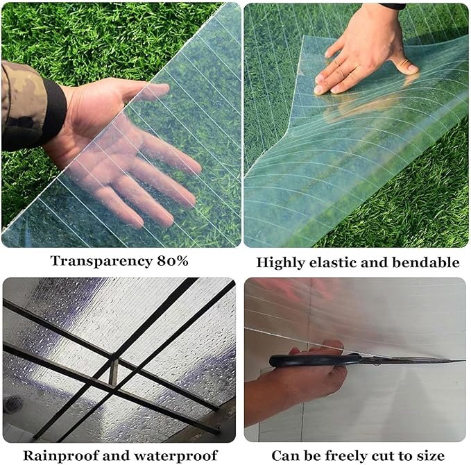 Glass Roof Pergola Polycarbonate Roofing Roll Polycarbonate Panels for Sunrooms, Open-Air Gardens, Greenhouses, Agricultural Use, Sheds(0.7x10m)