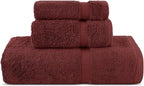 Chakir Turkish Linens | Hotel & Spa Quality 100% Cotton Premium Turkish Towels | Soft & Absorbent (Personalized 3-Piece Towel Set, Cranberry)