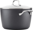 KitchenAid Hard Anodized Induction Nonstick Stock Pot/Stockpot with Lid, 8 Quart, Matte Black