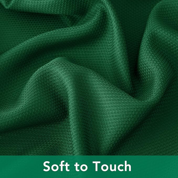Biscaynebay Textured Fabric Christmas Rectangle Table Cloth 90x156 Inch, Hunter Green Water Resistant Tablecloths for Dining, Kitchen, Wedding and Parties etc. Machine Washable