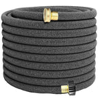 Soaker Hose, 1/2" x 150FT Round-Rubber Garden Soaker Hose, Heavy Duty Water Seeper Soaker Hoses for Foundation Watering, Garden Beds, Garden, Lawn and Plants