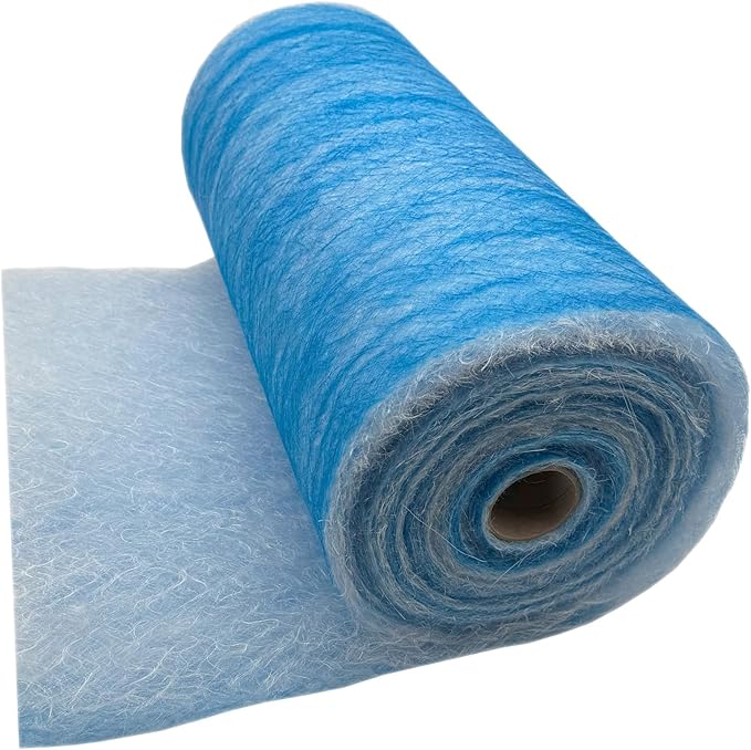 Paint Booth Exhaust Fiberglass Filter Roll, Blue/White Paint Arrestor for Spray Booth (36" x 100ft)