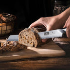 Bread Knife 10 inch, Japanese High Carbon Stainless Steel Serrated Bread Knives, Professional Bread Cutting Knife for Homemade Bread