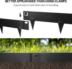 Worth Garden 10-Pack (34Ft Total) Galvanized Steel Landscape Lawn Edging - 8 in. H Bendable Metal Strips - Hammer-in 18-Gauge Flexible Black Edging Border - Yard Pathway Divider - Buckle Connection