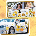Xuhal 25 Pcs Bee Decor Refrigerator Magnets Happy Bee Gnome Sunflower Magnetic Stickers Car Magnets Fridge Garage Decor Party Supplies for Cars Office Whiteboard Mailbox