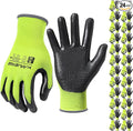 MANUSAGE Safety Work Gloves - Protective Glove for Men & Women - Ultrathin Hand Protection - For Construction, Gardening, Landscaping - Yellow - Size XL - 24 Pairs