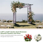 Giantex Garden Arbor Wedding Arch for Ceremony Party, Metal Trellis Archway for Climbing Plants Rose Grape Vines, Steel Frame Pergola Decoration for Backyard Patio Lawn Pathway, Easy to Assemble