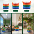 6 Pack 10 Gallon Grow Bags, Heavy Duty Thickened Colorful Nonwoven Plant Fabric Pots with Handles, Five-Color Tone Garden Plant Bags for Fruits Vegetables Flowers Herb
