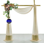 MDS Halloween Chiffon Draping Fabric - 2 Panel, 30" Wide x 20ft Long - Sheer Spooky Arbor & Canopy Drapery for Haunted House Backdrops, Party Ceilings, DIY Costumes & Themed Events - Champagne Gold