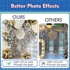 Qcity Rose Gold Shimmer Wall Backdrop 36PCS, Black Back Not See-Through Design, Square Sequin Glitter Backdrop Panel, Perfect for Outdoor Events, Birthdays, Wedding and Party Decoration