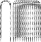 10 Pack Ground Garden Rebar Stakes Rebar 12 Inch Anti-Rust Galvanized Steel U Shape Hook Heavy Duty Ground Anchors for Tents, Position Kits,Fences, and Trampolines Landscape Fabric