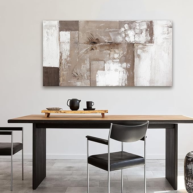 Abstract Wall Art For Living Room Brown Grey And White Wall Art Abstract Canvas Art Wall Decor Paintings Background Modern Artwork Decor For Bedroom Bathroom Can Be Hung 24×48 Inch