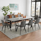 63"- 78.7" Extendable Dining Table Set for 8, Modern Kitchen Table with Dining Chairs for 6-8 Person, Thickened Expandable MDF Wooden Table with Metal Legs for Dining Room, Kitchen