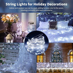 TingMiao Cool White Fairy String Lights Battery Operated LED Starry Lights 7.2ft 20 LEDs Silvery Copper Wire for Christmas DIY Decoration Wedding Party (6 Pack)