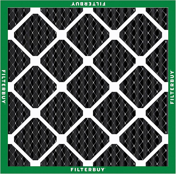 Filterbuy 16x16x1 Air Filter MERV 10 Odor & Allergy Defense with Activated Carbon (3-Pack), Electrostatic Pleated HVAC AC Furnace Filters Replacement, Made in USA (Actual Size: 15.75 x 15.75 x 0.75)