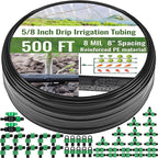 500 ft 5/8 Inch Drip Tape Irrigation Kit Drip Tape 8 Mil 8" Spacing Hose Garden Watering Tubing System Automatic Irrigation Equipment for Plant, Landscape, Yard, Lawn and Farm