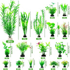 CousDUoBe 30pcs Fish Tank Accessories Aquarium Decorations Green Plants, Fish Tank Decor, Aquarium Decor Plastic Plants
