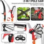 Outvita 7-24FT Telescoping Pruning Pole for Tree Trimming, Manual Pole Saws for Tree Trimmer with Telescopic Extension Pole