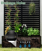 Metal Planter Box with Trellis,70.9"x47.2"x15.7" Raised Garden Bed with Drainage Holes, Privacy Planters for Outdoor Garden Bed for Climbing Plants,Vegetables,and Vines, Black-louvered