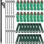 Suzile 60 Pcs Tree Stake Kit, Heavy Duty Tree Staking and Supports for Leaning Trees Include 11. 8'' Steel Stakes 15. 8'' Support Straps 13. 12 ft Ropes for Anchoring Hurricane Protection (Green)