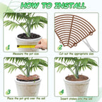 Plant Pot Cover, 3 Pack Planter Protectors Flower Pot Gird for Indoor Potted Soil Cover Round Plant Pot Protector from Animals Protect Plant Pad Cats Plant Soil Deterrent Diameter 11.8 Inch