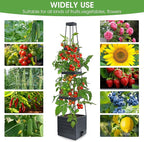 MYMULIKE Raised Garden Bed Tomato Planter with Trellis, 58" Tomato Cage for Climbing Vegetables Plant, Self Watering Pots for Indoor Plants Garden Pots Patio Greenhouse Indoor Outdoor